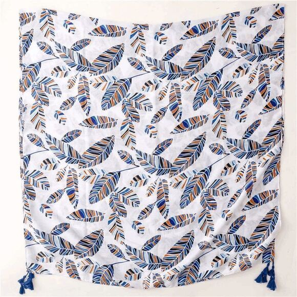 2/$30 Ladies Blue Feather Scarf   - Picture 4 of 9